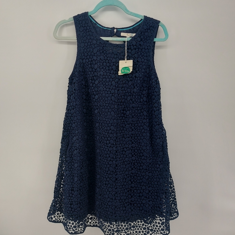 Boden Lace Blue Sleeveless A Line Dress Size 8